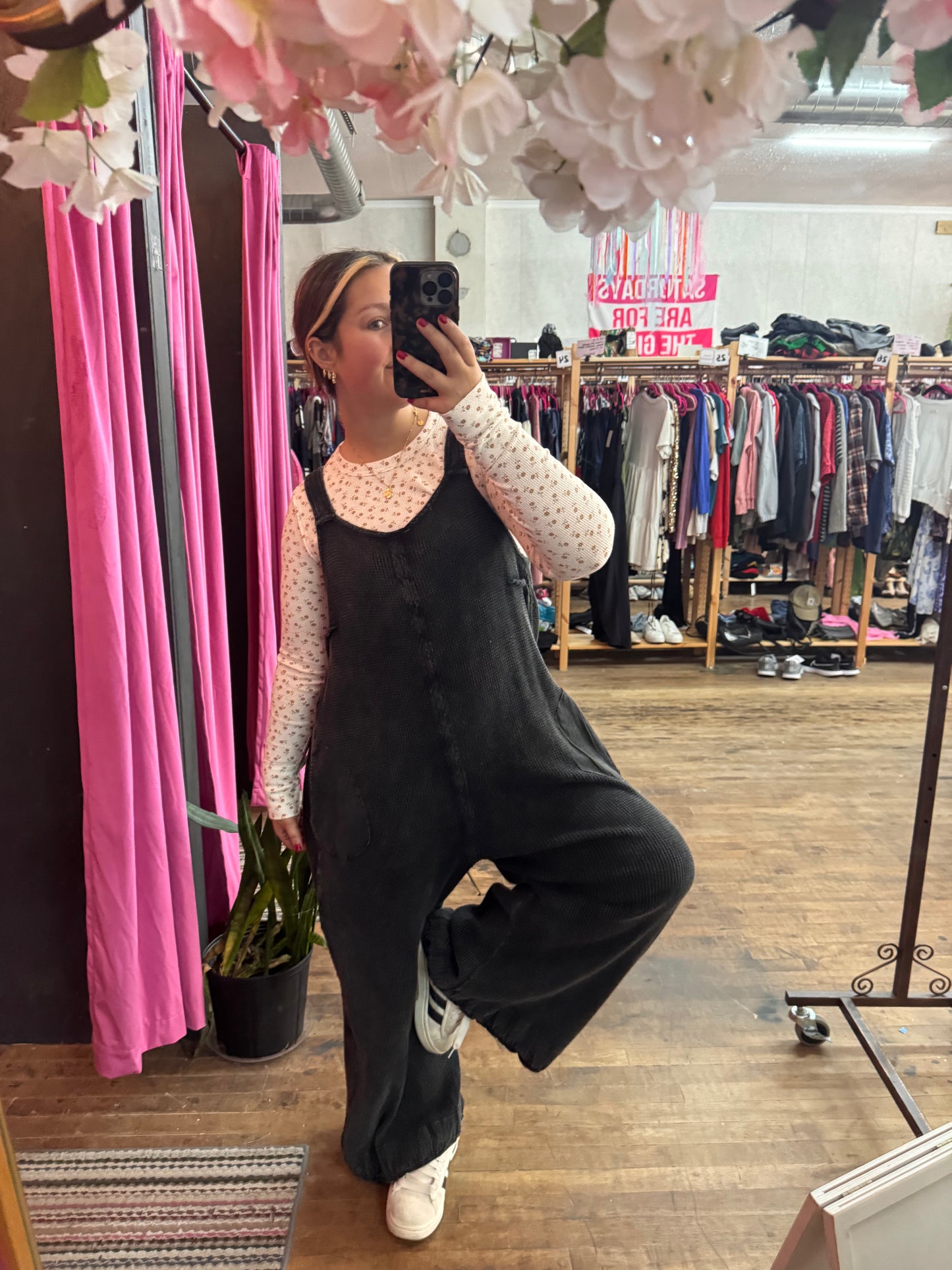 cozy waffle jumpsuit