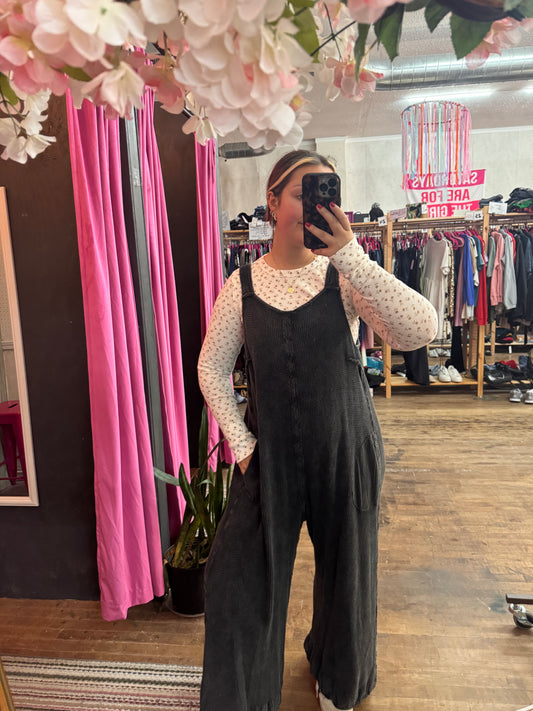 cozy waffle jumpsuit