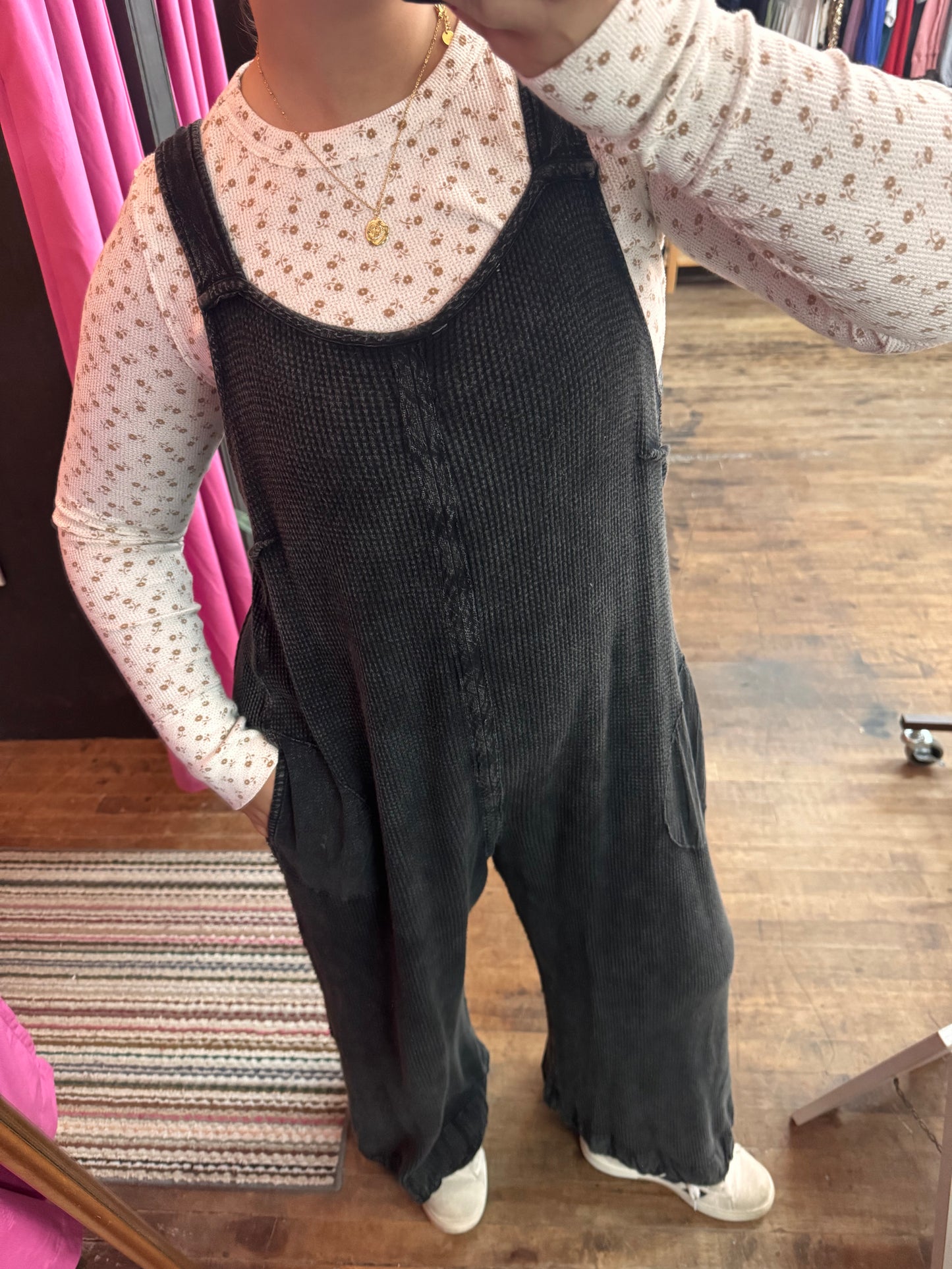 cozy waffle jumpsuit