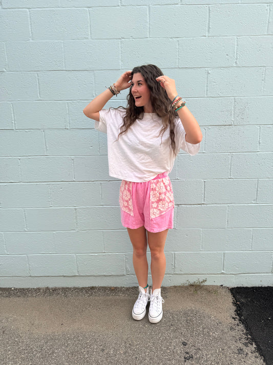 flower child sweat shorts