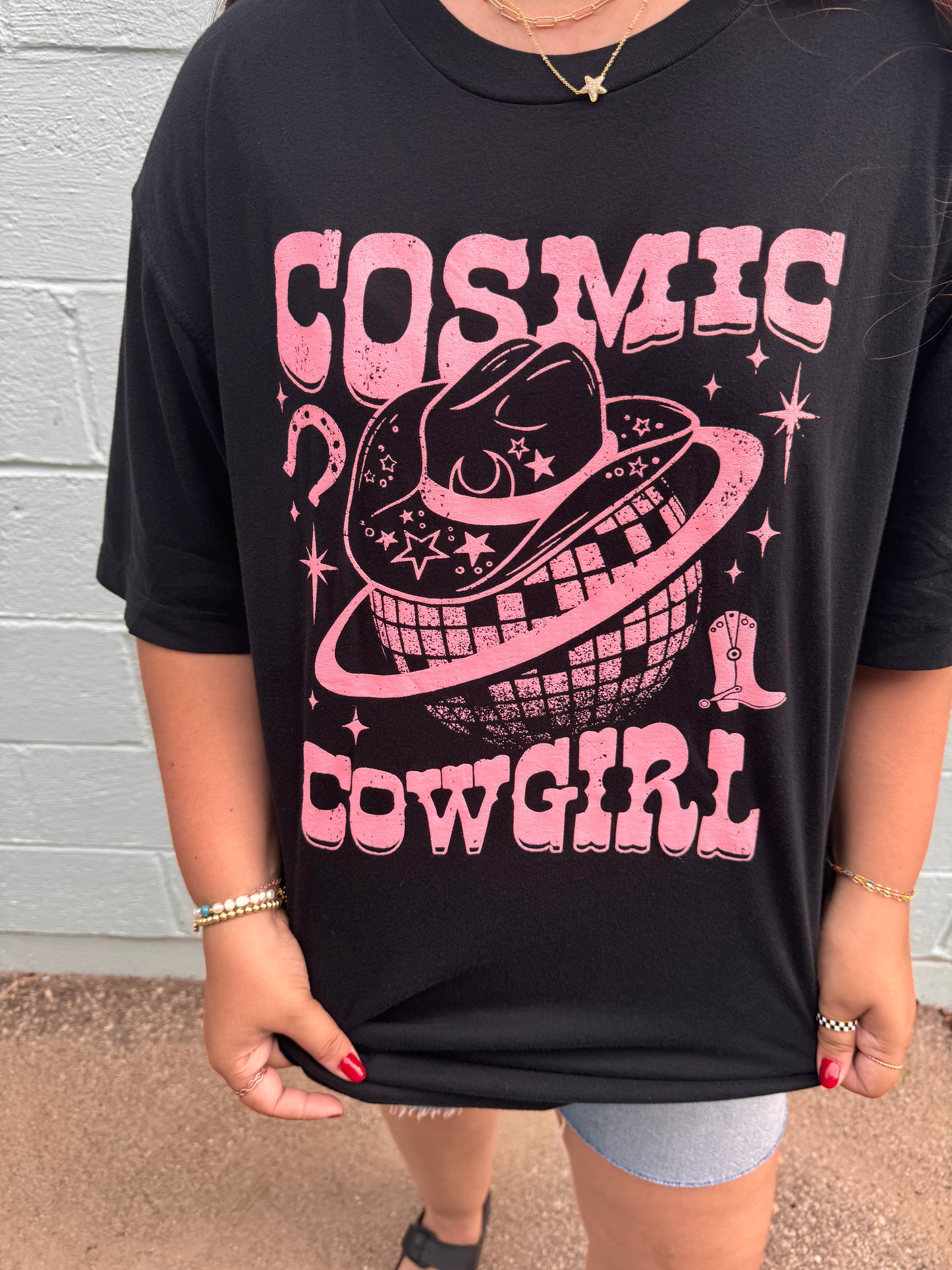 cosmic cowgirl graphic tee